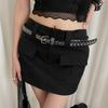Y2K PU Leather Belt Adjustable Waist Belt Personality Rivet Waistband  Jeans