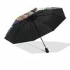 1pc Mega Man Auto-Open Umbrella, Portable 3-Fold Design with 8-Bone Iron Frame, Outdoor for Fans, Travelers, Daily Use, Gift Idea.Y013