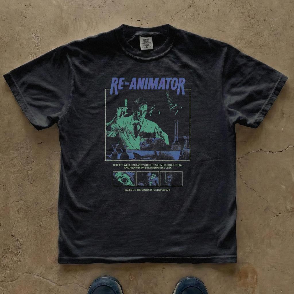 Re-Animator Horror Movie Shirt, Herbert West Graphic Tee, Distressed 1980s Cult Cinema