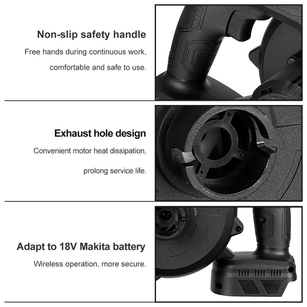 1600 Вт 2 в 1 бесщеточный беспроводной электрический воздуходувка для вакуумной очистки и всасывания листьев пылесборник для батареи Makita 18 В