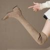 Elastic Fabric Women Sock Over the Knee High Boots Fashion Side Zippers Ladies Elegant Thick Heel Long Booties Women's Footwear