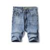 Summer New Men's Denim Shorts Loose Straight Capris Soft Trend Versatile Elastic Casual Middle Pants for Men