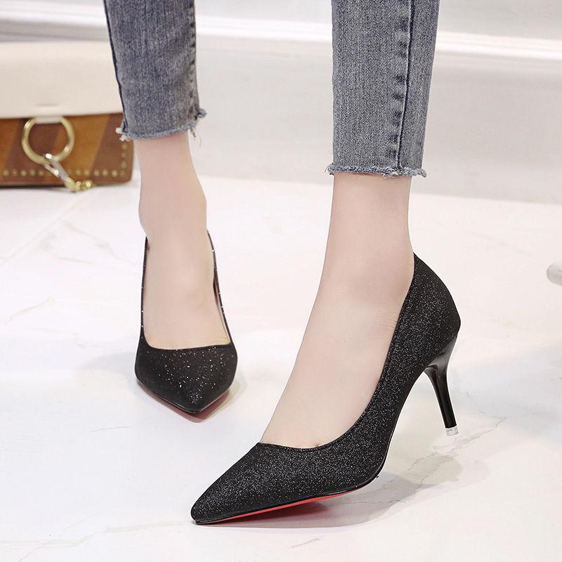 Модные женские туфли-лодочки на высоком каблуке с острым носком, серебристые женские туфли на каблуке, свадебные туфли для невесты, быстрая доставка, предложение E, весна, подлинная марка