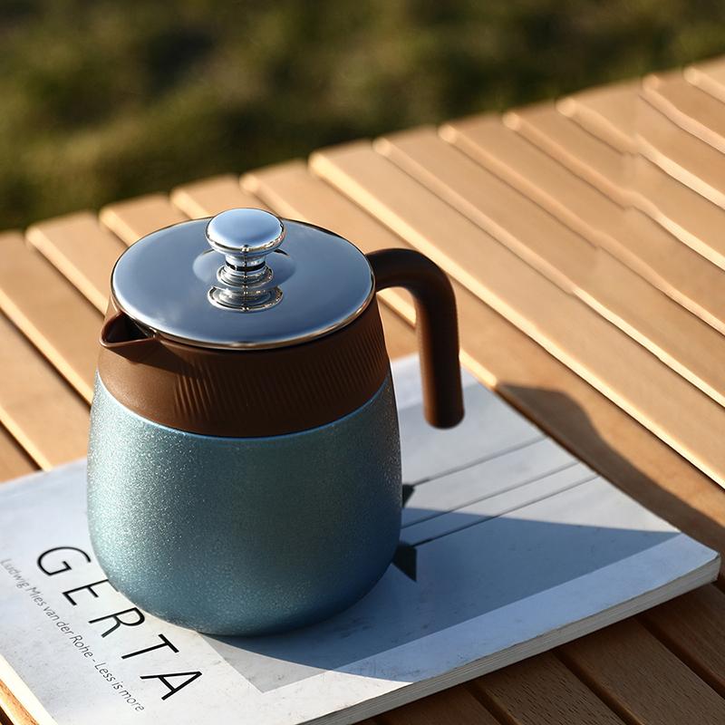 Новый высококачественный термопот с титановым покрытием, чайник с разделением чая и воды, большая кофейная машина с ручкой