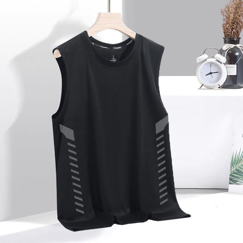 Мужская быстросохнущая спортивная майка без рукавов из ледяного шелка для летнего фитнеса и бега