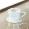 Kalita Hasami ware coffee dripper, Wave series, HA155, made in Japan, for 1-2 people. Features excellent heat retention. This stylish, porcelain