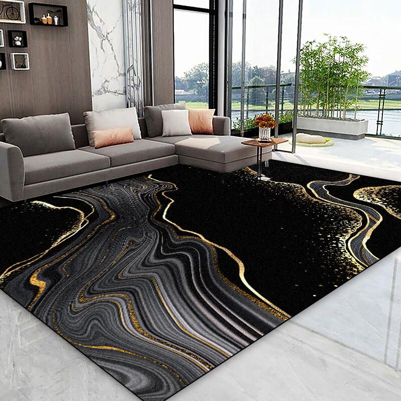 European Style Abstract Carpet for Living Room Luxury Home Decoration Non-slip Large Area Rugs Bedroom Washable Sofa Floor Mats