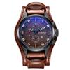 CURREN 8225 Мужские часы с большим циферблатом, календарем, водонепроницаемые, повседневные, с кожаным ремешком