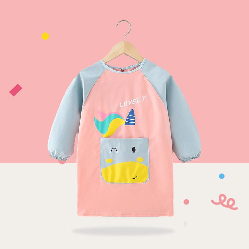 Фартук для рисования, двухслойный водонепроницаемый пальто для рисования, школьное платье с карманами для рисования, детский фартук для рисования для детей 6-8 лет