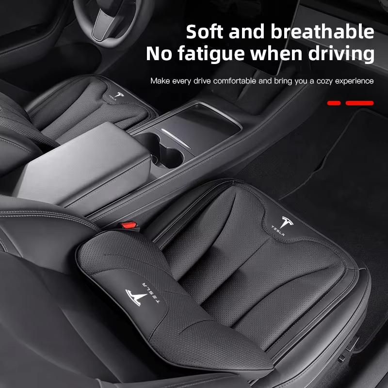 For Tesla Model 3 / Y Juniper Car Headrest Lumbar Support Memory Foam Car Rest Neck Pillow Seat Cushion Cover Car Accessories