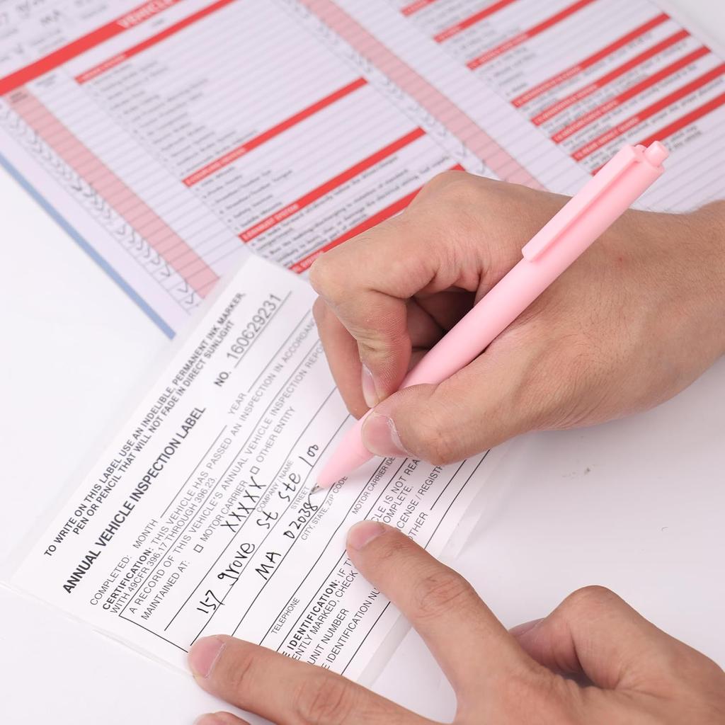 15-Pack Annual Vehicle pection Report Form, 3-Ply Carbonless Form and Hardboard, Includes 15-Pk 2-Ply FMCSA Vinyl Adhesive Label for Annual pections,