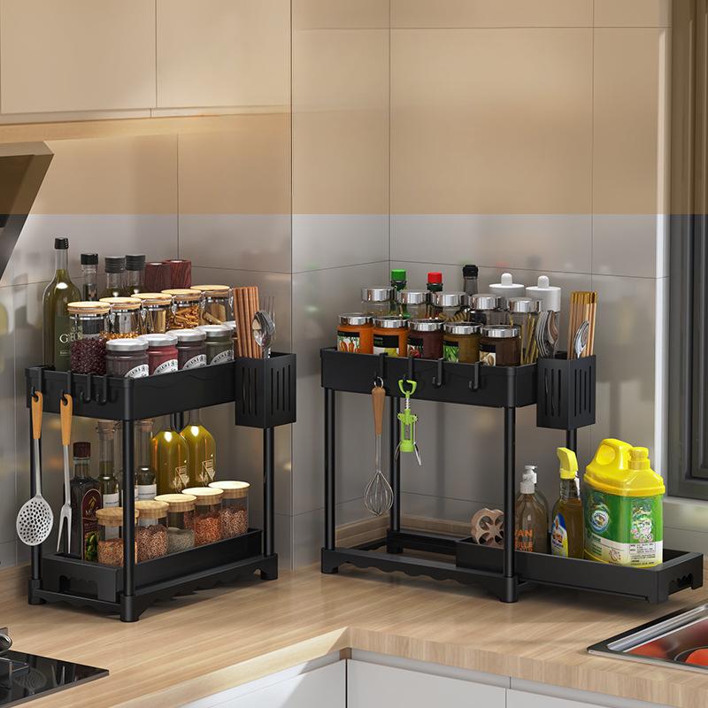 Undersink Storage Rack, Plastic Drawer, Floor To Ceiling Multi-layer Crevice, Restaurant Kitchen Multifunctional Storage Rack