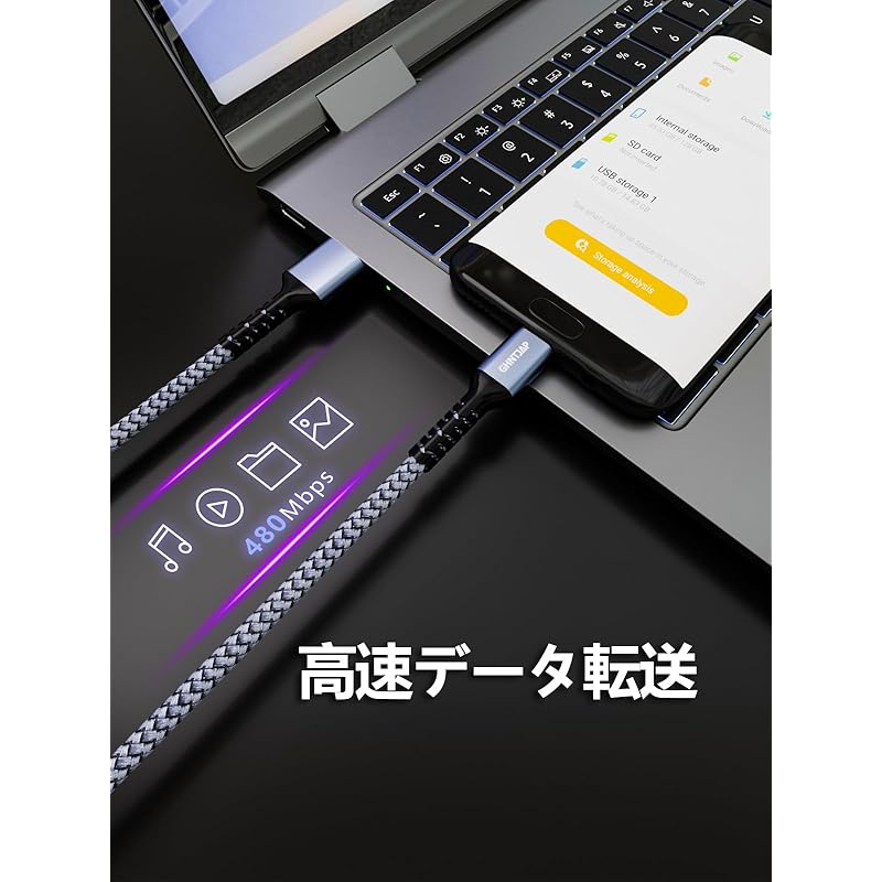 GHNTJAP Micro USB Cable [0.5M/3 Pieces Set] Micro QC3.0/2.0 Compatible Fast Charging High Speed Data Transfer Android Charging Cable Compatible with