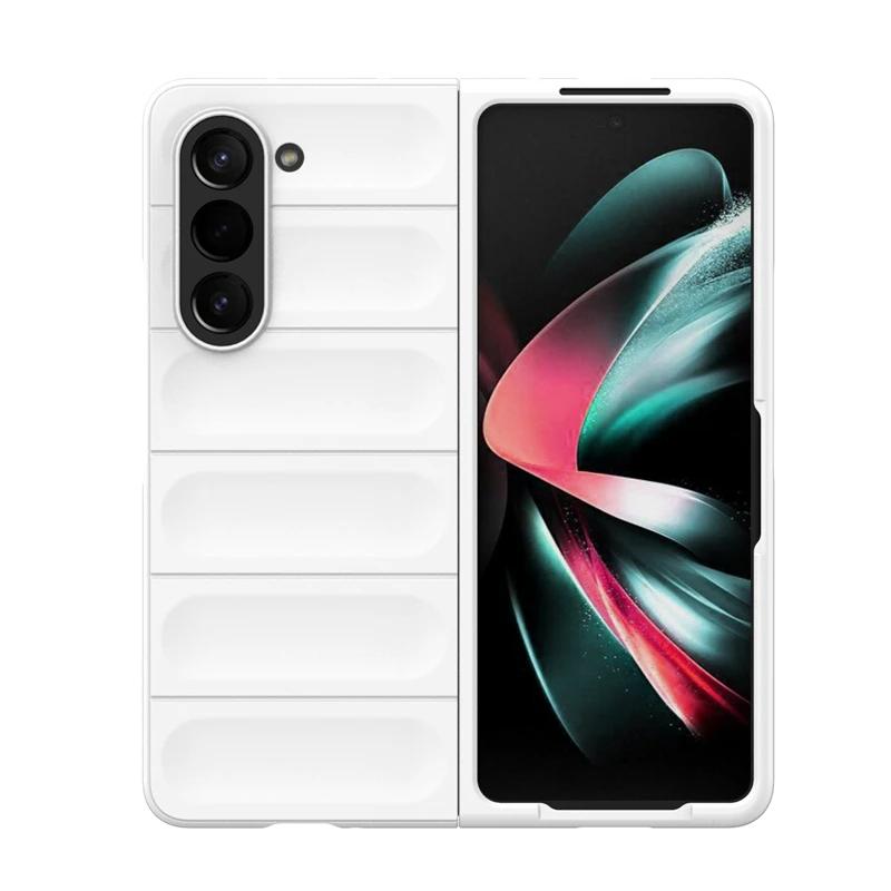 Для Samsung Galaxy Z Fold5 4 3 5g Задняя крышка Чехол для телефона Мягкий Жидкий Силикон Противоударный Бронезащитный Чехол Funda Coque