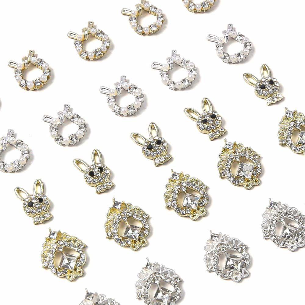 Маникюрные аксессуары Стразы для ногтей в форме сердца Украшения для ногтей в виде кролика 3D-сверла Украшения для ногтей