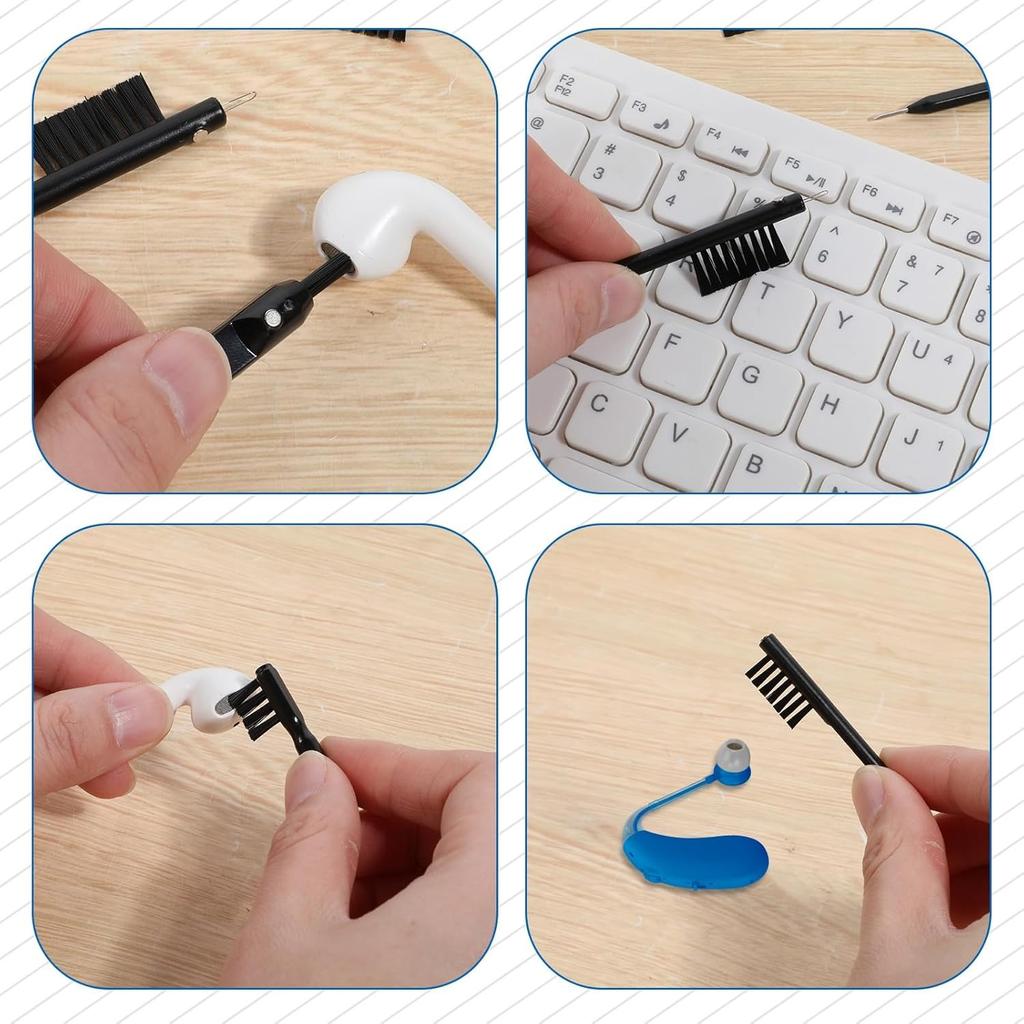 12Pieces/Pack Hearing Aid Cleaning Kit Hearing Aid Cleaning Tools Hearing Aid Amplifier Cleaning Tools Hearing Aid Brushes