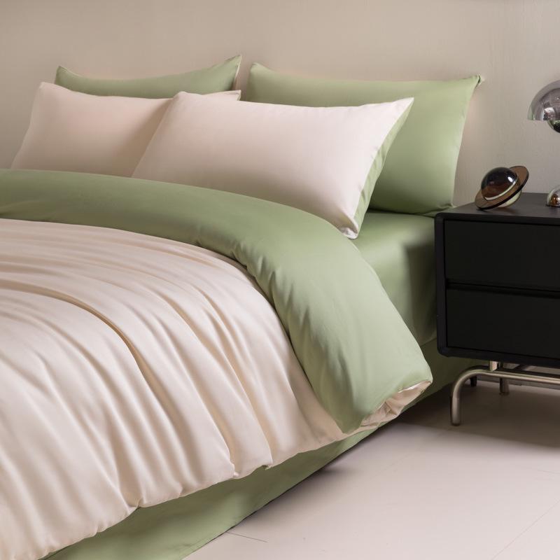 Four-Piece Premium Xinjiang Long-Staple Cotton Bed Set: 100% Pure Cotton Duvet Cover, Sheet, and Fitted Sheet - Nantong Home Textiles