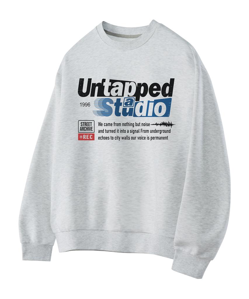 UNTAPPED STUDIO Ретро Графическая Толстовка с Надписями Оверсайз Толстовка (Тип А)