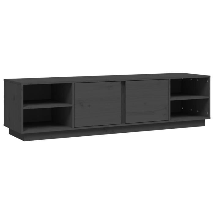 814456 vidaXL TV Cabinet Grey 156x40x40 Cm Solid Pine Wood