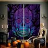 Креативная 3D-печатная занавеска с изображением черепа и цветка, спальня, гостиная, ресторан, украшение для вечеринки на Хэллоуин, 2 шт.