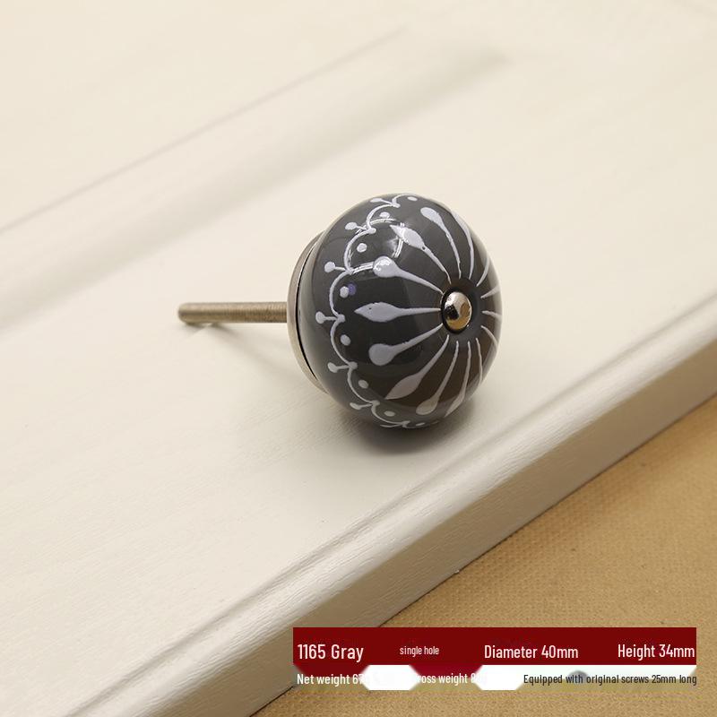 Китайская пасторальная керамическая круглая ручка, расписанная вручную, для тумбочек или ящиков