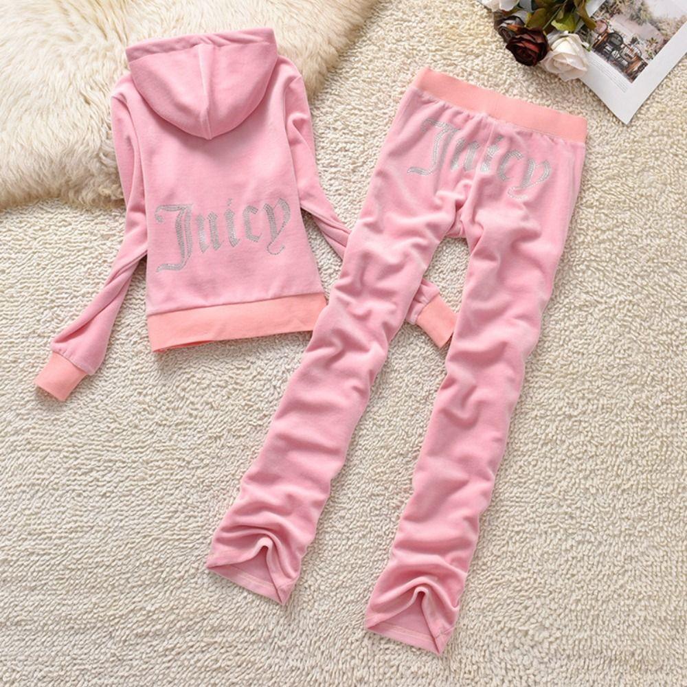 Комплекты из 2 предметов Велюровые комплекты для бега Толстовка с длинным рукавом Спортивный костюм Женский Y2K Мода Худи Брюки Женские