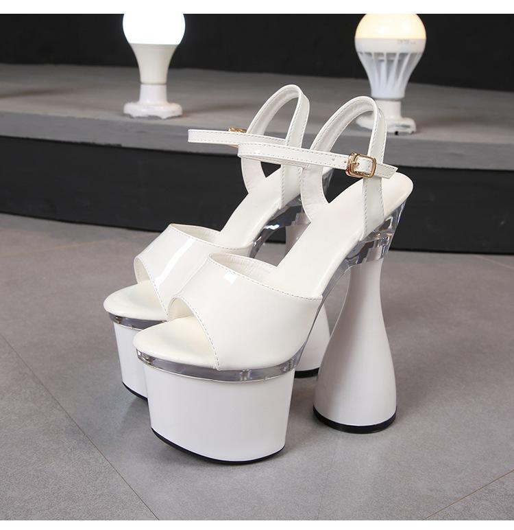 10369Series, каблук 17,5 см, платформа с рыбьим носком, платформа 8 см, пикантные босоножки на странном каблуке с круглым носком, модные модные босоножки LFD