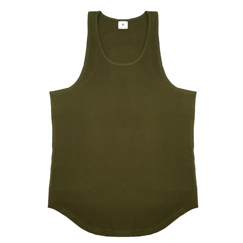 Muscleguys Летние мужские беговые майки Хлопковая майка без рукавов для зала Фитнес майка Бодибилдинг Стрингер одежда Тренировочная майка Мышечная майка