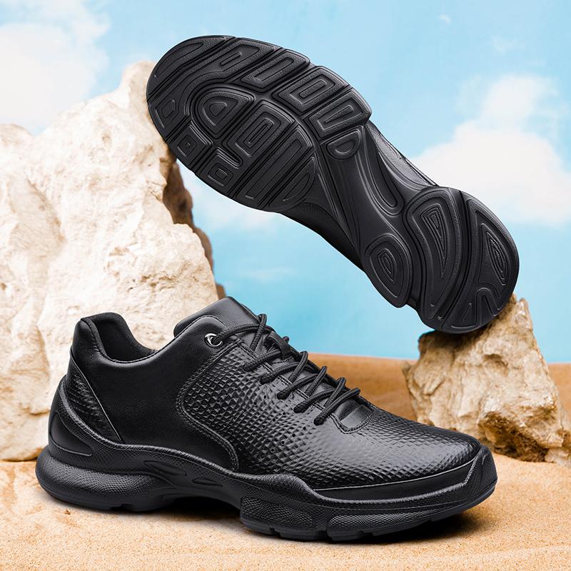 Fashion Genuine Leather Men's Shoes Comfortable Casual Shoes for Men Autumn Solid Male Sneakers Non-Slip Sports Shoes Treking Footwear