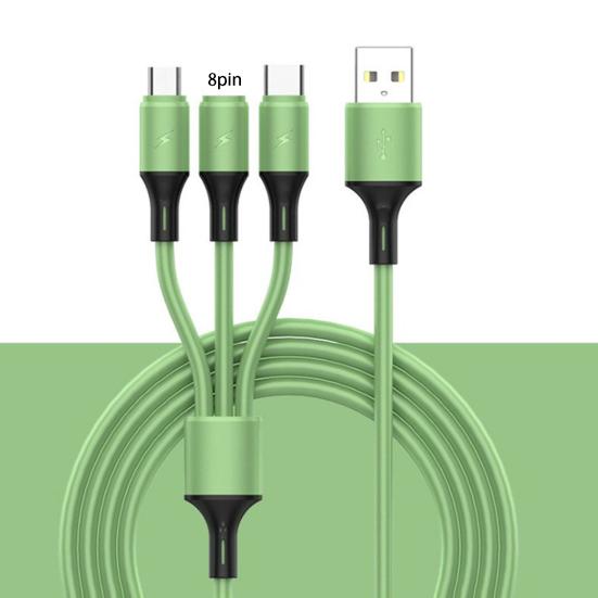 Data Cable Universal 3 in 1 Fast Charging Liquid Silicone 8-pin Micro USB