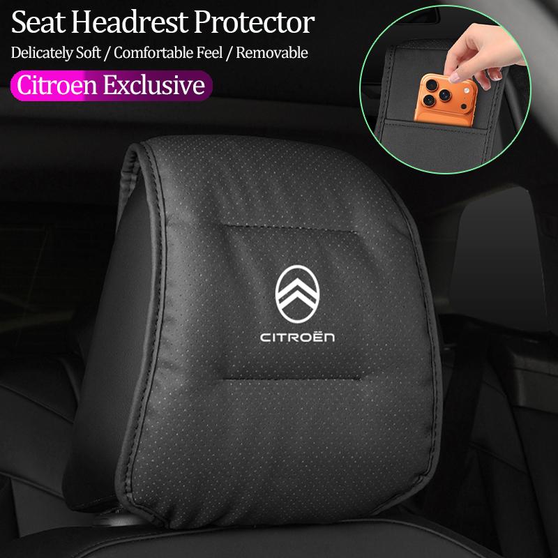 YILOQ1 1Pcs Car Seat Headrest Protector Auto Pillow Cover For Citroen C6 C4 C3 C2 C1 2CV VTS DS3 DS4 DS5 RD3 Cross Berlingo Xsara Grand