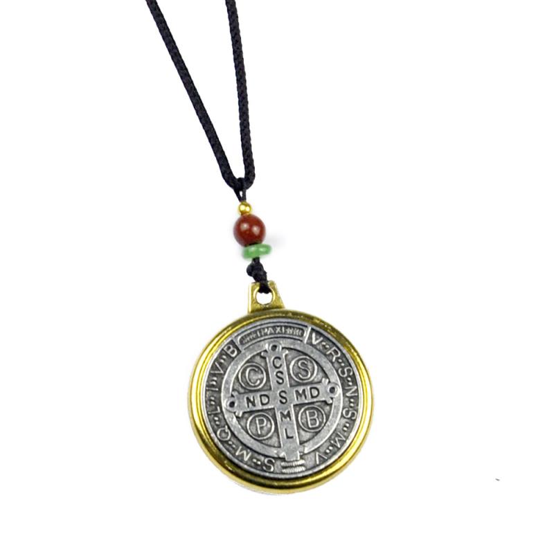Saint Benedict Medal Pendant Necklace Exorcism Charms Protection From Evil Jewelry Gift