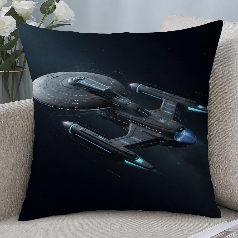 TV Series Star Trek Ship Cushion Cover Cushion Covers Natural Linen Breathable Sofa Bedroom Decor Pillowcase