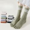 Five-fingered Socks, Women's Mid-calf Socks, Spring and Autumn Cotton Socks, Trendy Split Toe Long Calf Sports Anti-slip Winter Women's Long Socks