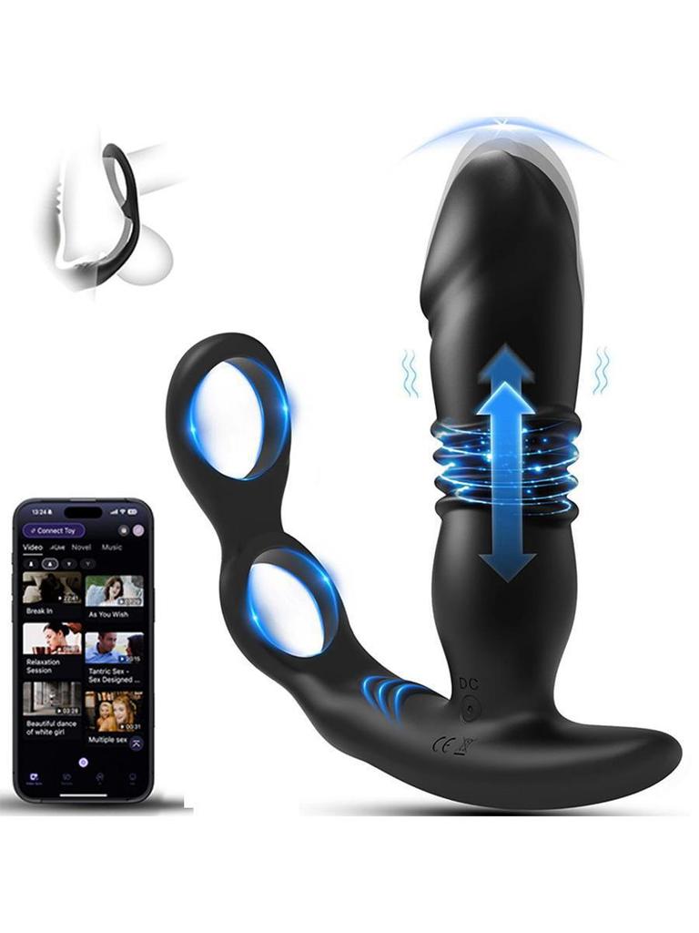 Male Bluetooth App Buttplug Vibrator Thrusting Prostate Massager For Men Gay Anal Dildo Prostate Stimulator Sex Toy For Couples