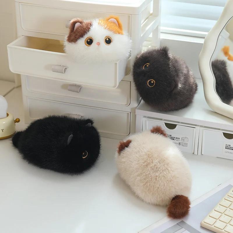 20 см Милая плюшевая игрушка кошка калико Мягкая пушистая мини-круглая набивная фигурка котенка Кукла Подарок на день рождения для девочек