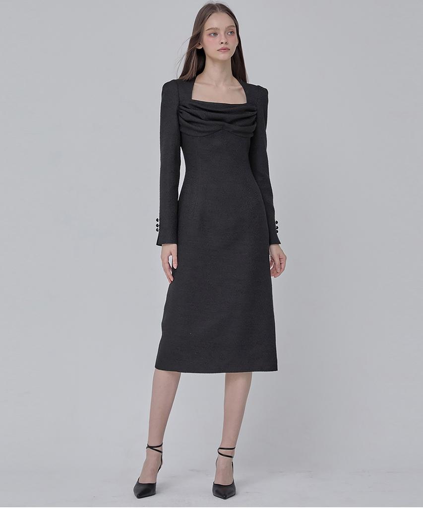 Julie And Kara 24 Fw Collar 108 Dear Vivian Tweed Dress Black