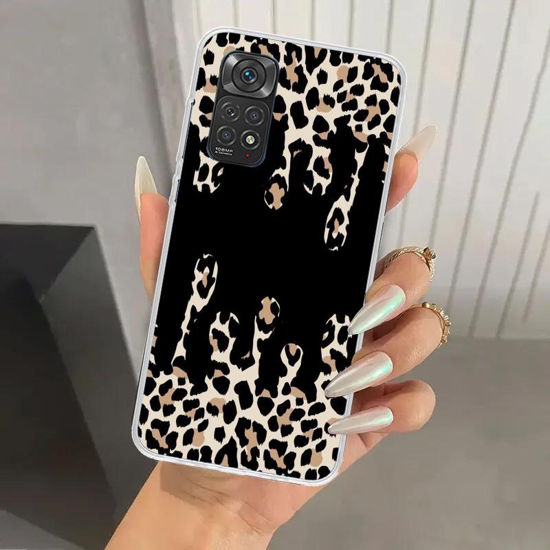 Чехол с леопардовым принтом для Xiaomi Redmi Note 15 14 14S 13 12S 12 Pro 11S 11 Plus 11T 11E 10S Мягкий чехол-накладка с принтом Redmi Note