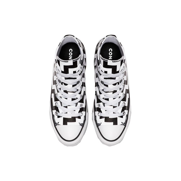 Converse Chuck Taylor All Star Glam Dunk Высокие парусиновые кеды Женские кроссовки Черно-белые 565213F
