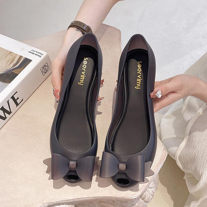 2024 New Versatile Fashion Casual Jelly Shoes with Anti Slip Soft Sole Fish Mouth Baotou Sandals for Women