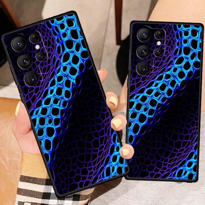 Креативные роскошные художественные узоры Чехол для телефона Для Samsung Galaxy S26 S25 S24 S23 S22 S21 S20 Ultra Plus FE 5G Черный Мягкий ТПУ