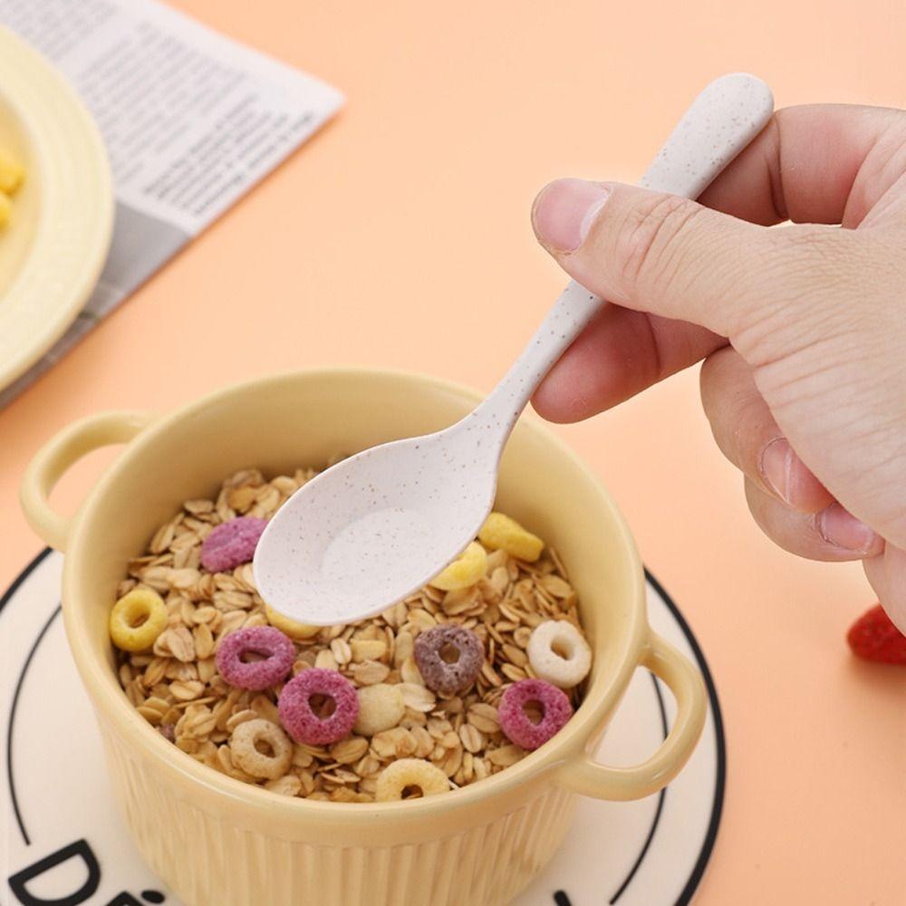 Простота Ложка Пластик Пшеничная солома Посуда Новый Набор вилок и палочек для еды