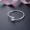 S990 Foot Silver Simple Circular Line Bracelet with Diamond Inlay Creative Personality Key Opening Silver Bracelet for Women