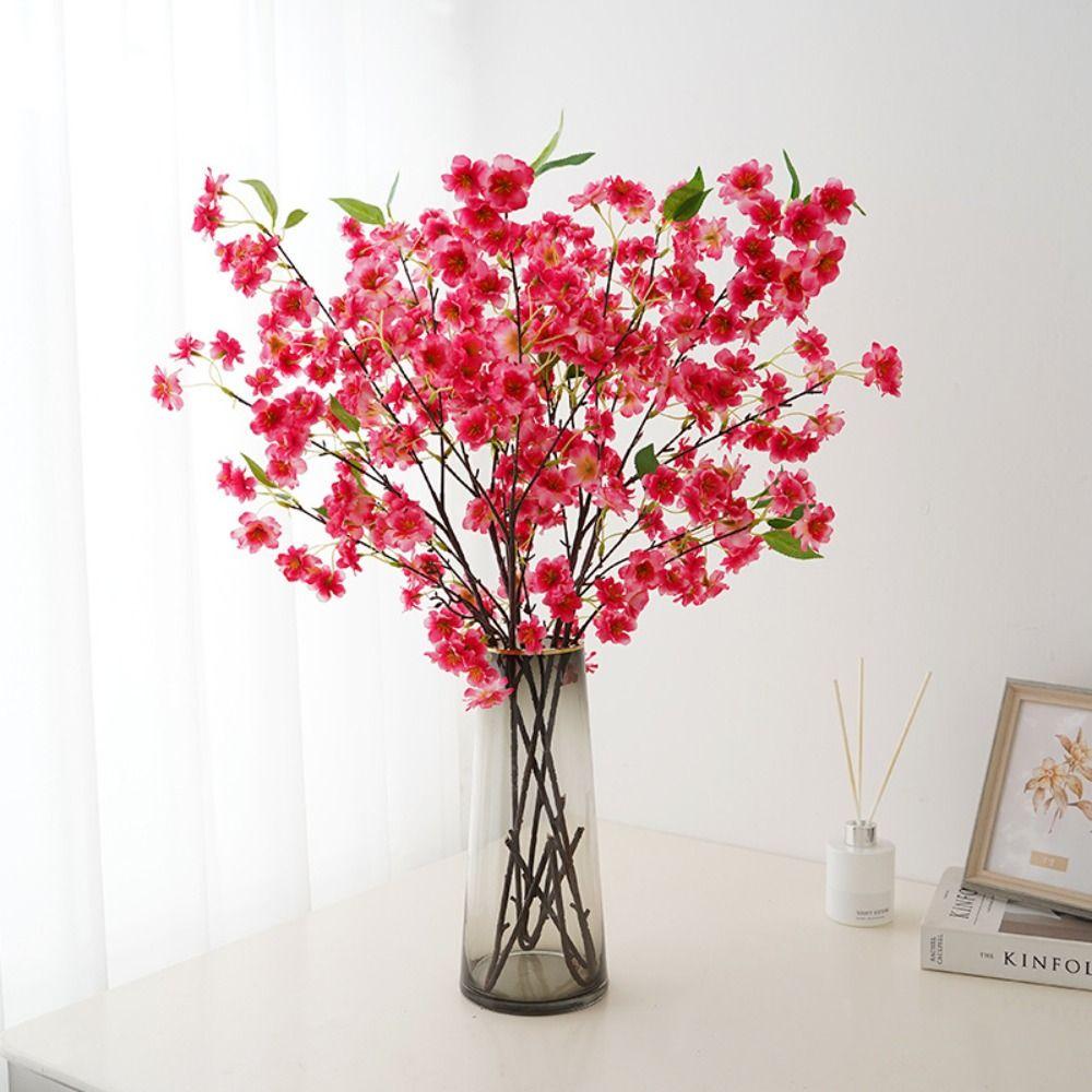 90см Искусственные ветки цветущей вишни Пластиковый искусственный цветок Шелковая цветущая вишня День святого Валентина