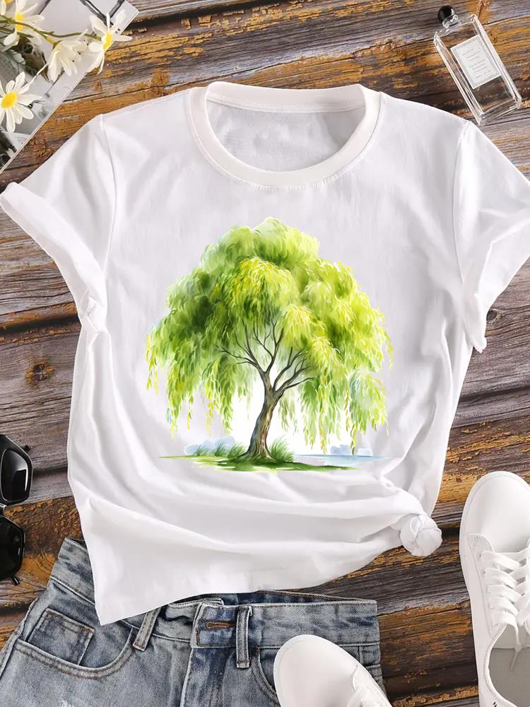 (Asian Size) Women Clothing Casual Tees Top Short Sleeve T Shirt Tee Fashion Print Ladies Female Cartoon Style Cute Graphic T-shirts