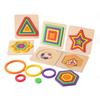 Wooden Geometry Puzzle Board Game Preschool Color Learning Geometric Shape Matching