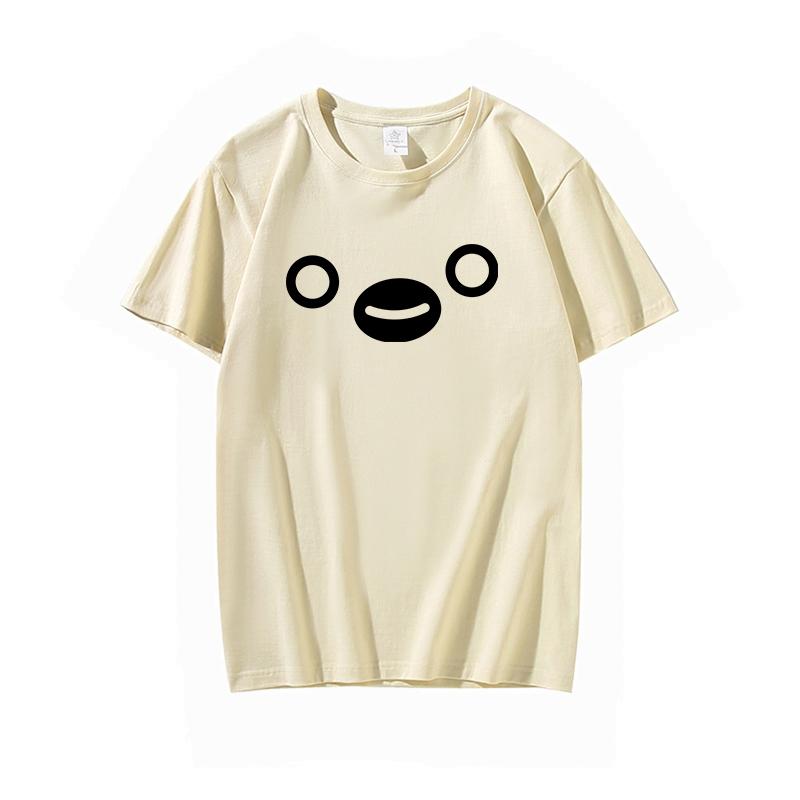 Summer Japanese Suica Penguin T-shirt, Cute and Funny Strawberry Figment, Short-sleeved Couple Clothes for Men and Women Summer