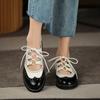 Fashion Oxford Shoes Women Split Leather Shoes for Women Spring/Autumn Women Loafers Summer Brogues Vintage Lace-up Shoes Women Pumps
