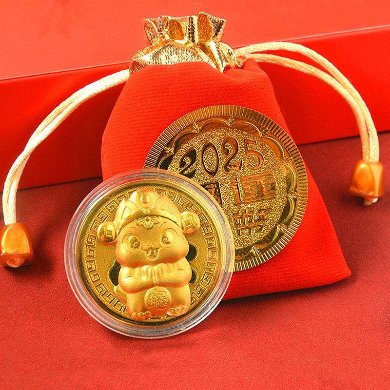 Золотая монета «2025 год Змеи» Памятные монеты Коллекционные памятные монеты с китайским зодиаком