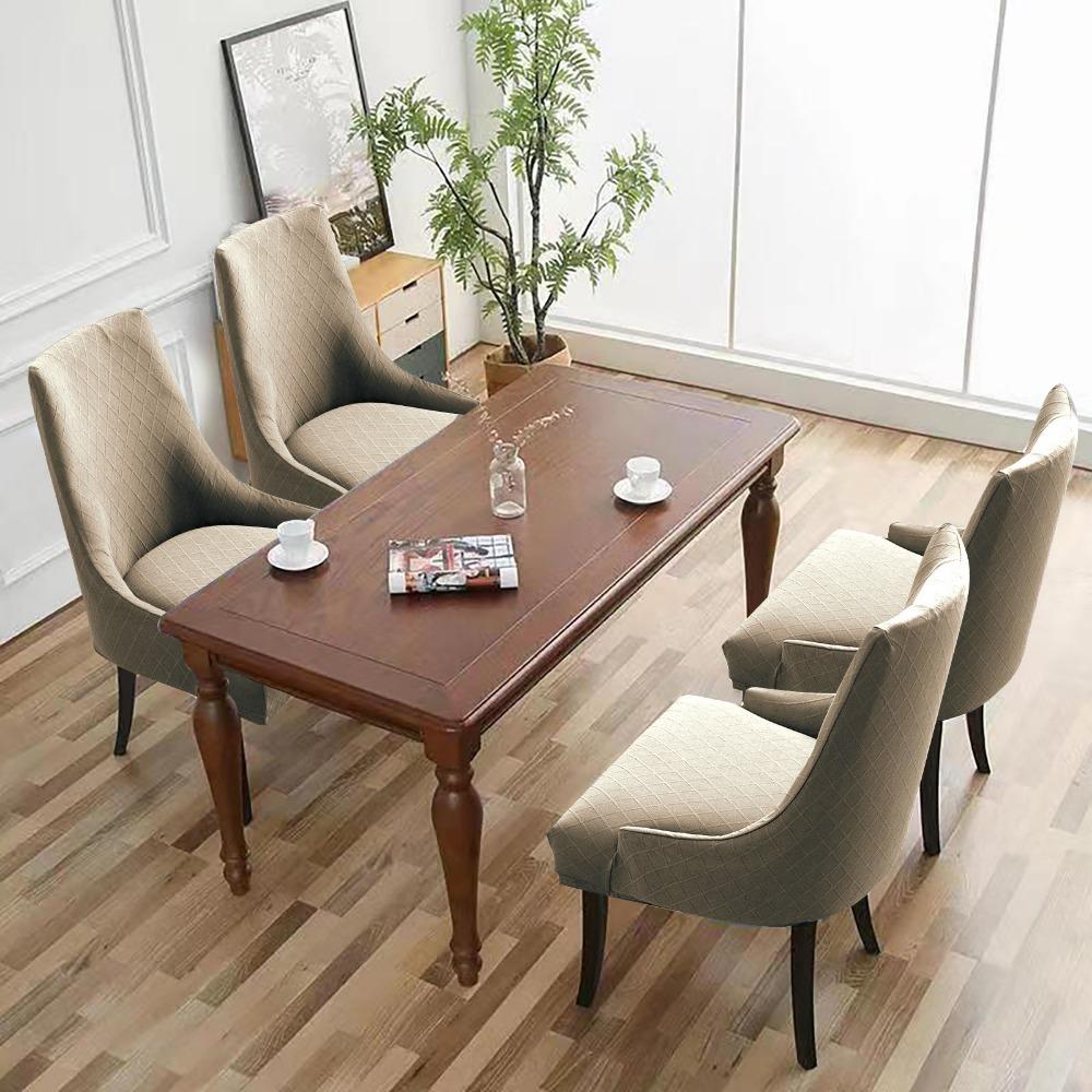 Waterproof Diamond Jacquard Stretch Chair Cover Elastic Dining Armchair Slipcover